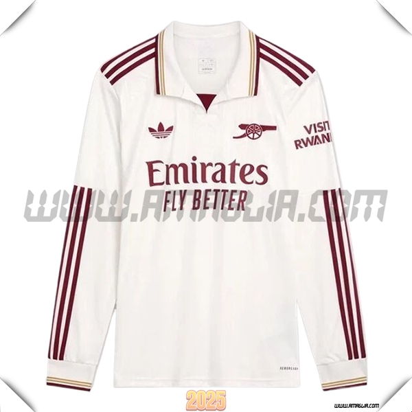 Nuovo Maglia da Arsenal Maniche lunghe Terzo 2025 2026 Bianco