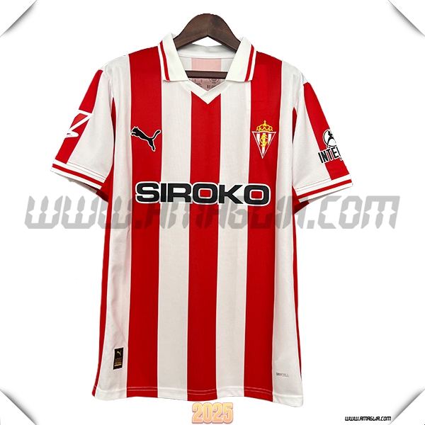 Terzo Maglia Calcio Sporting Gijon 2025 2026 Bianco/Rosso
