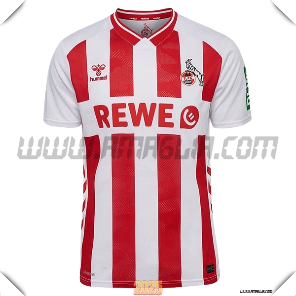 Nuovo Maglia da FC Koln Prima 2025 2026 Bianco/Rosso