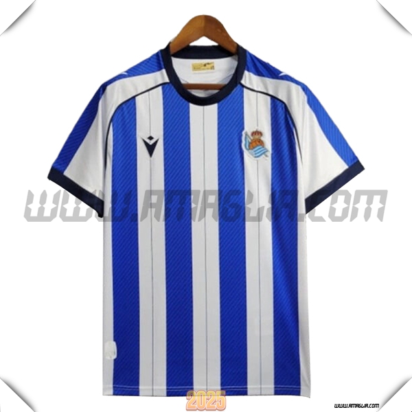 Prima Maglia Calcio Real Sociedad 2025 2026 Blu/Bianco