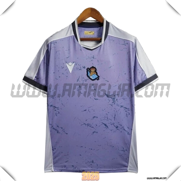 Seconda Maglia Calcio Real Sociedad 2025 2026 Bianco/Viola
