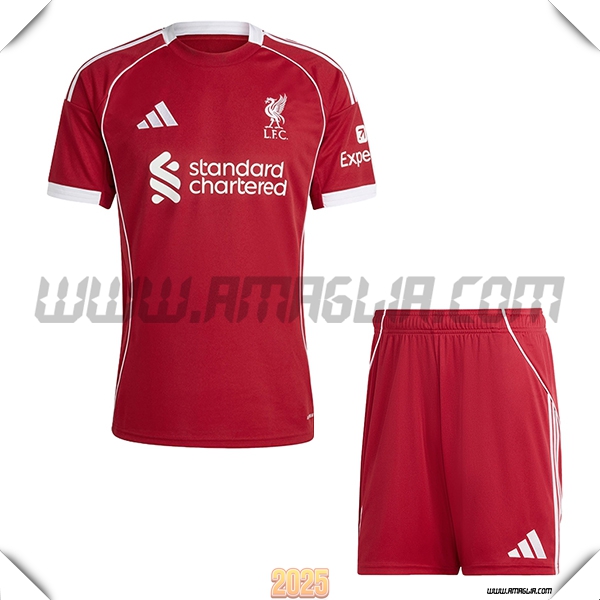 Nuovo Maglia da FC Liverpool Bambino Prima 2025 2026 Rosso