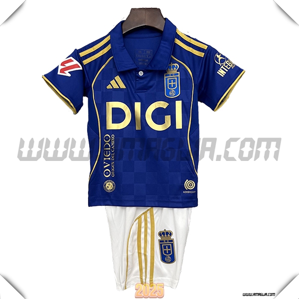 Nuovo Maglia da Real Oviedo Bambino Prima 2025 2026 Blu