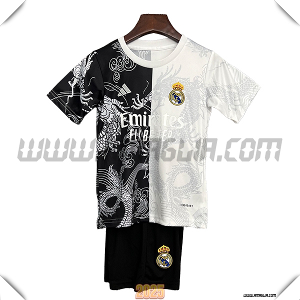 Maglia Calcio Real Madrid Bambino Edizione Speciale Nero/Bianco 2025 2026