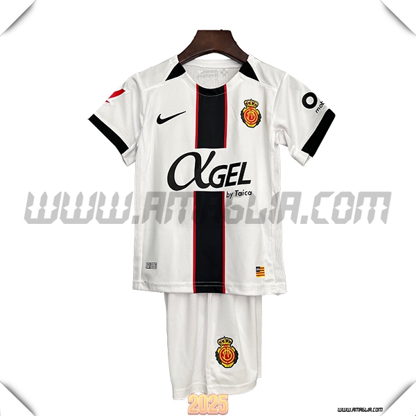 Nuovo Maglia da Mallorca Bambino Terzo 2025 2026 Bianco/Nero
