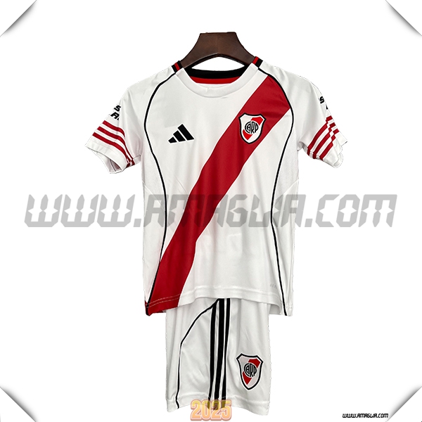 Nuovo Maglia da River Plate Bambino Prima 2025 2026 Bianco/Rosso