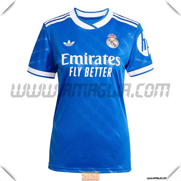 Nuovo Maglia da Real Madrid Donne Terzo 2025 2026 Blu