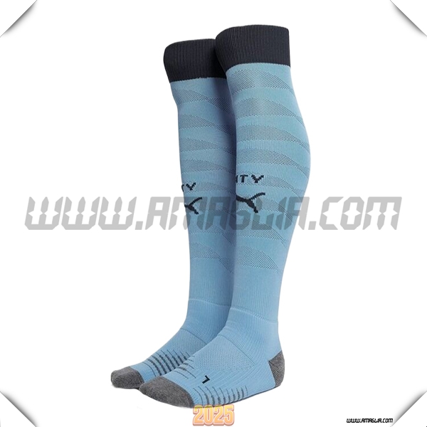 Prima Calzini Calcio Manchester City 2025 2026 Azzurro chiaro