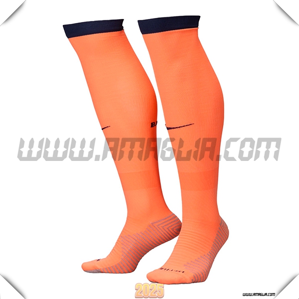 Terzo Calzini Calcio FC Barcellona 2025 2026 Arancia