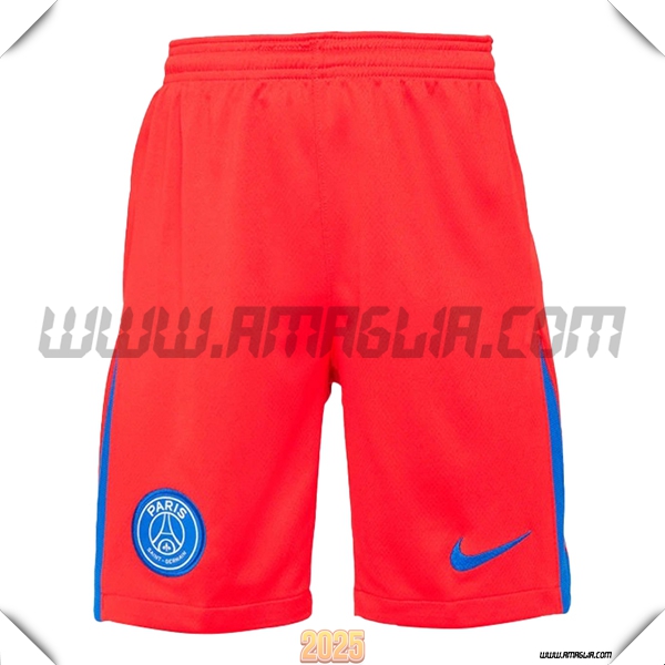 Terzo Pantaloncini Paris PSG 2025 2026 Rosso