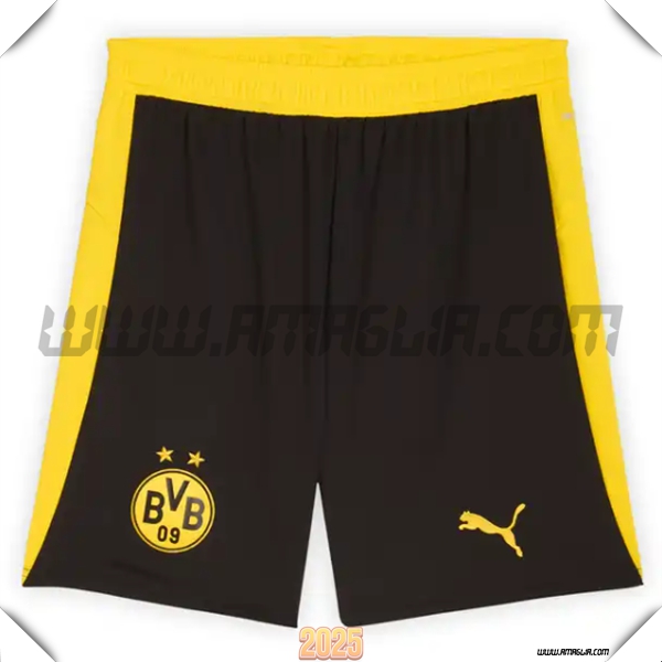 Prima Pantaloncini Dortmund BVB 2025 2026 Nero/GIALLO