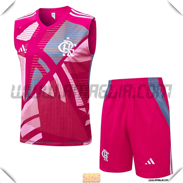 Kit Canotta Allenamento Flamengo Rosa/Grigio 2025 2026