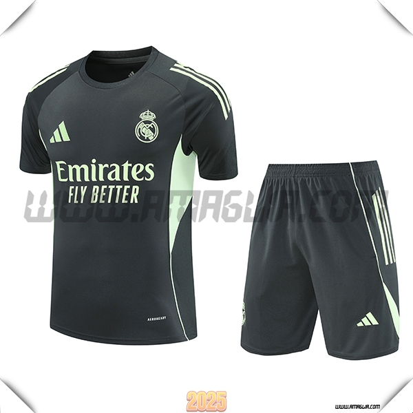 Kit Maglia Allenamento Real Madrid Nero/Verde 2025 2026 -03
