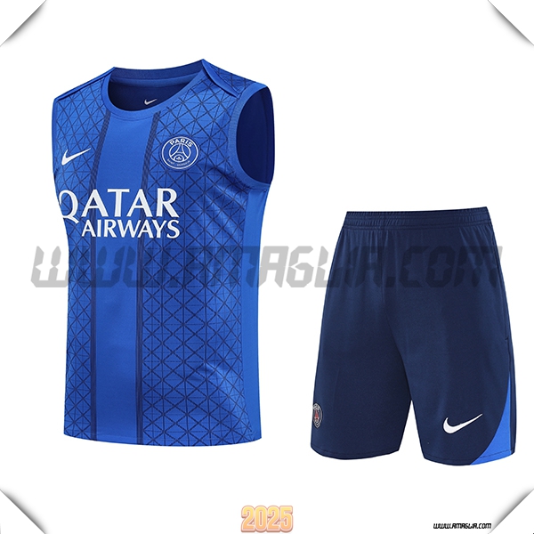 Kit Canotta Allenamento PSG Blu 2025 2026