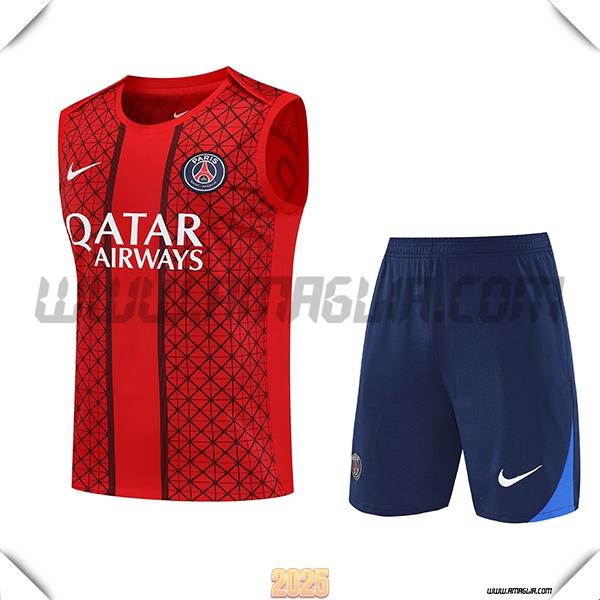 Kit Canotta Allenamento PSG Rosso 2025 2026