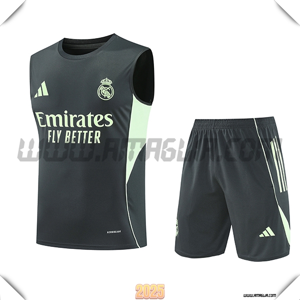 Kit Canotta Allenamento Real Madrid Nero/Verde 2025 2026 -02