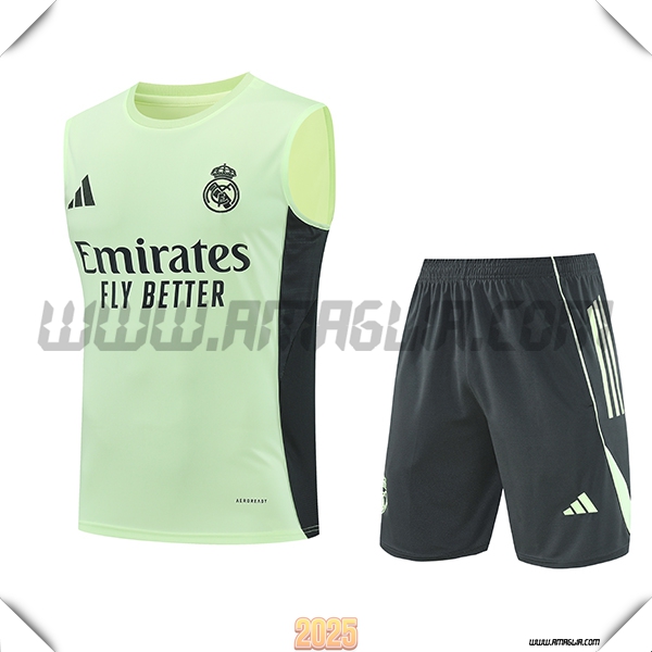 Kit Canotta Allenamento Real Madrid Verde/Nero 2025 2026