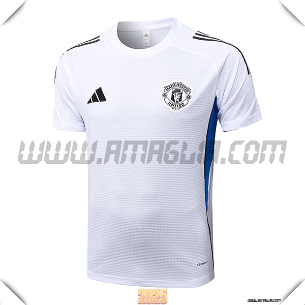 Maglietta Allenamento Manchester United Bianco/Blu 2025 2026