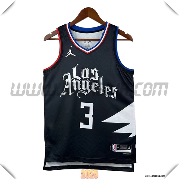 Maglia Los Angeles Clippers (PAUL #3) 2025/26 Nero/Bianco