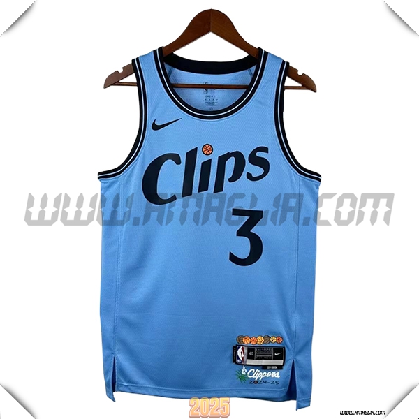 Maglia Los Angeles Clippers (PAUL #3) 2025/26 Blu/Nero