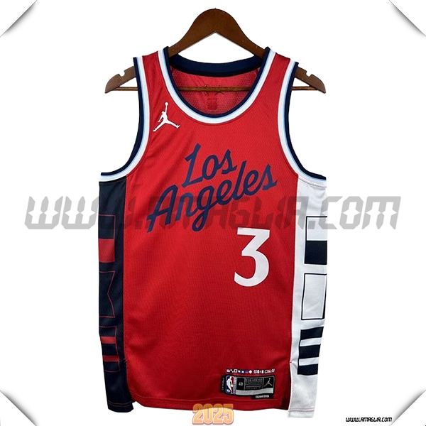 Maglia Los Angeles Clippers (PAUL #3) 2025/26 Rosso/Bianco/Nero