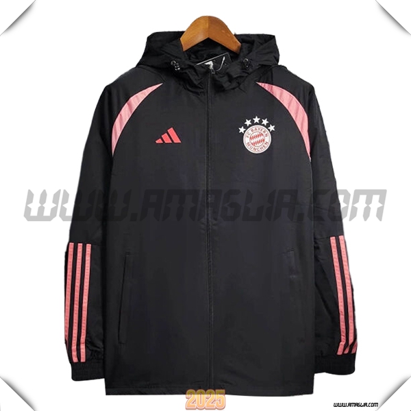 Giacca A Vento Bayern Monaco Nero/Rosa 2025 2026