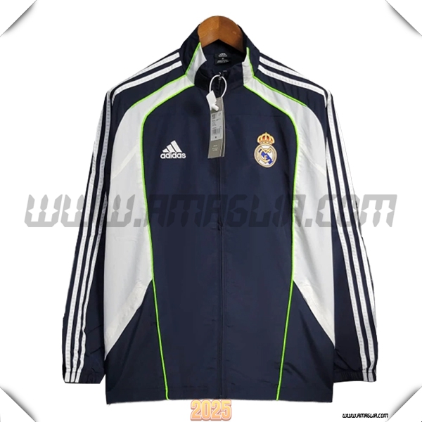 Giacca A Vento Real Madrid Blu/Bianco/Verde 2025 2026