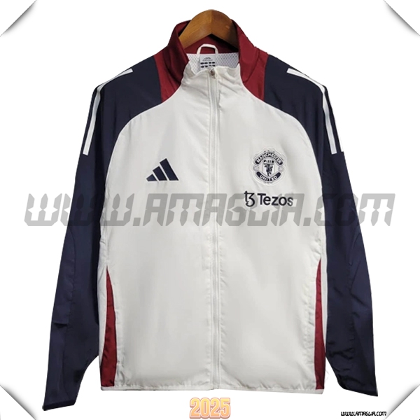 Giacca A Vento Manchester United Bianco/Blu/Rosso 2025 2026