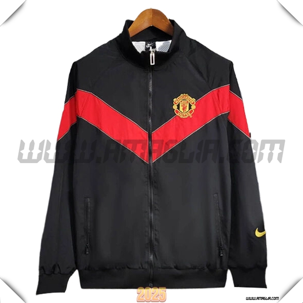 Giacca A Vento Manchester United Nero/Rosso 2025 2026