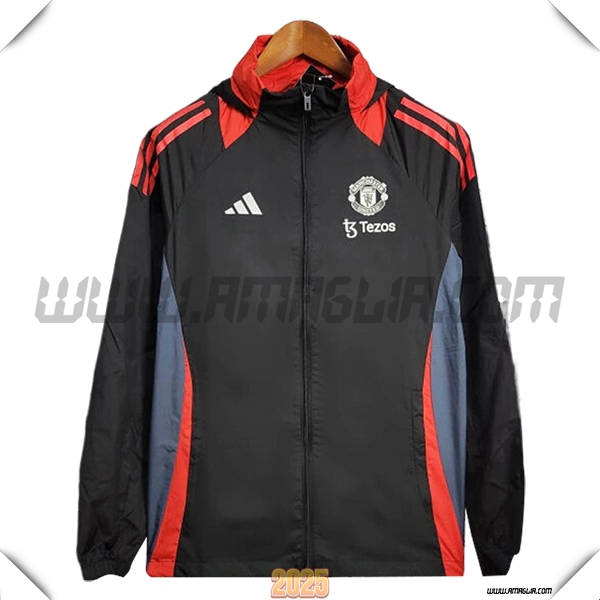 Giacca A Vento Manchester United Nero/Rosso/Blu 2025 2026