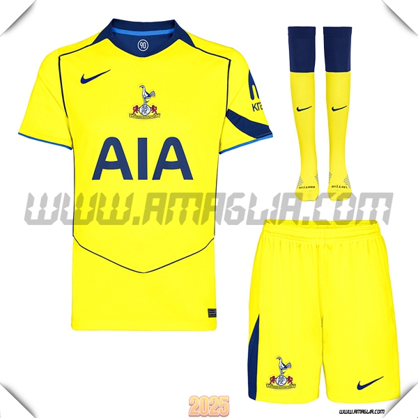 Kit Maglia da Tottenham Hotspurs Terzo (Pantaloncini + Calzini) GIALLO 2025 2026