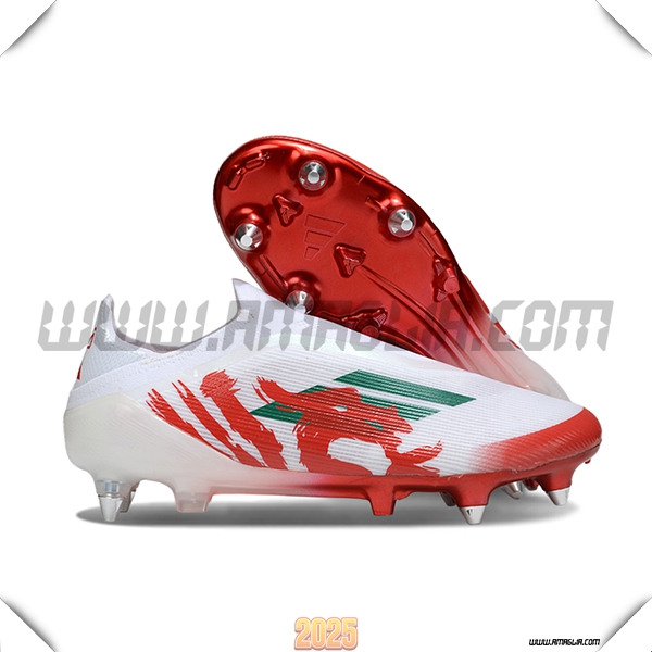 Adidas Scarpe Da Calcio F50 Elite Laceless SG Bianco/Rosso/Verde