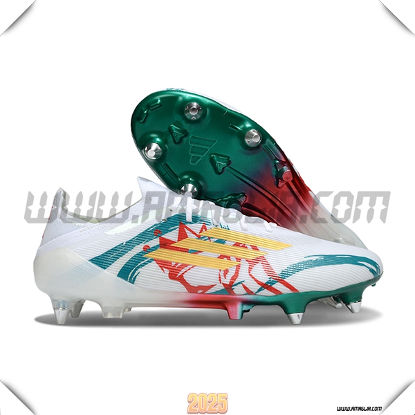 Adidas Scarpe Da Calcio F50 Elite SG Bianco/Verde/Giallo/Rosso