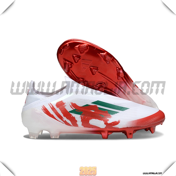 Adidas Scarpe Da Calcio F50 Elite Laceless FG Bianco/Rosso/Verde