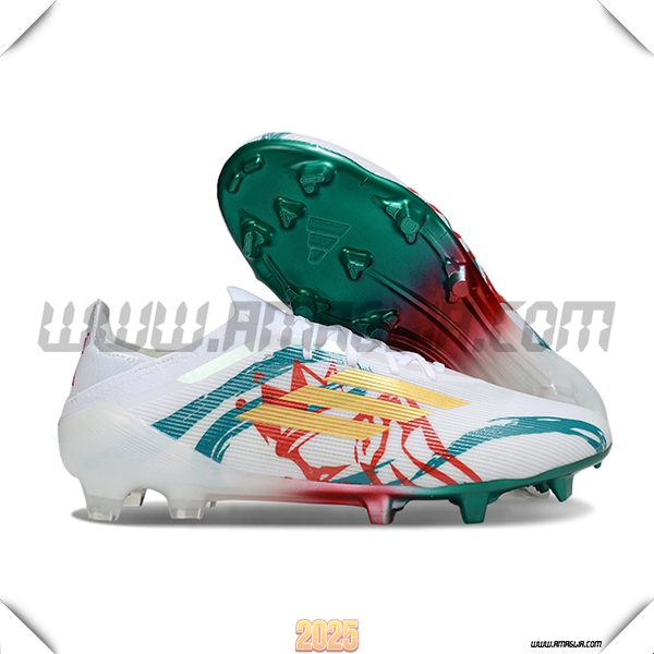 Adidas Scarpe Da Calcio F50 Elite FG Bianco/Verde/Giallo/Rosso -02