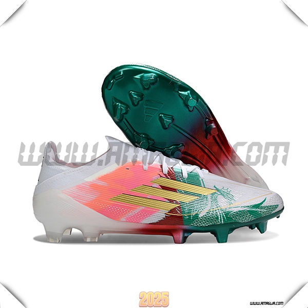 Adidas Scarpe Da Calcio F50 Elite FG Bianco/Rosa/Verde/Giallo