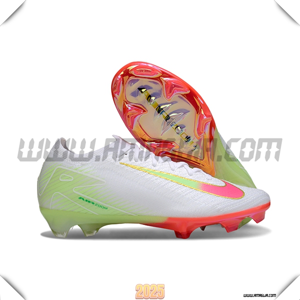 Nike Scarpe Da Calcio AIR Zoom Mercurial Vapor 16 Elite XXV FG Bianco/Verde/Rosa