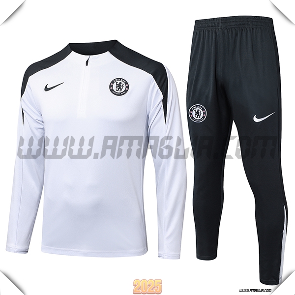 Tuta Calcio FC Chelsea Bianco/Nero 2025 2026