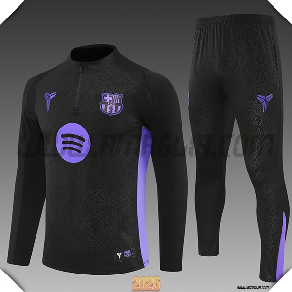 Tuta Calcio FC Barcellona Bambino Nero/viola 2025 2026 -02