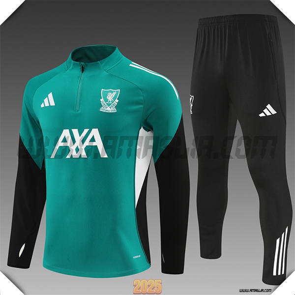 Tuta Calcio FC Liverpool Bambino Verde/Nero/Bianco 2025 2026