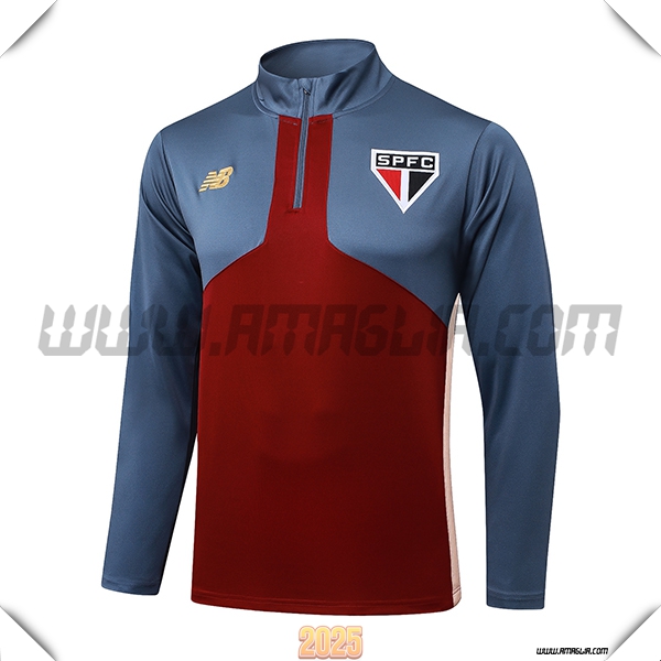 Felpa Allenamento Sao Paulo FC Rosso/Grigio 2025 2026