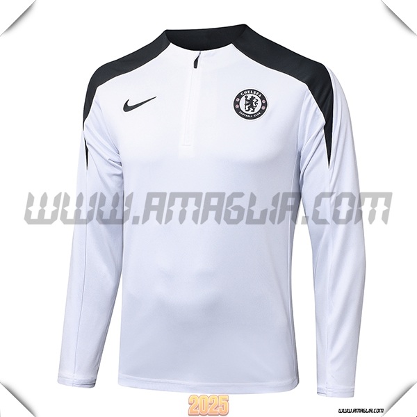 Felpa Allenamento FC Chelsea Bianco/Nero 2025 2026
