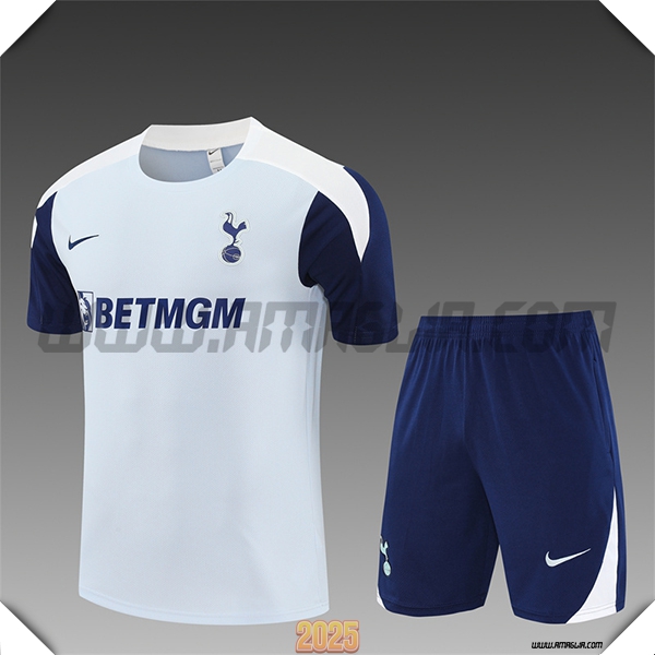 Kit Maglia Allenamento Tottenham Hotspur Bambino Grigio/Blu/Bianco 2025 2026