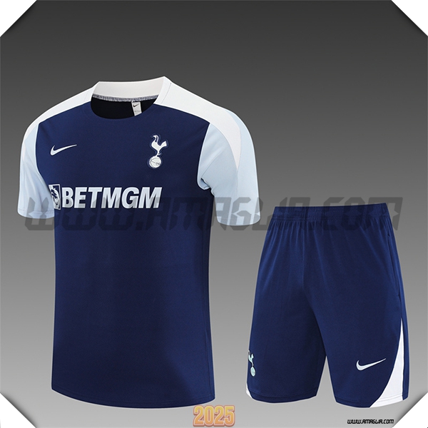 Kit Maglia Allenamento Tottenham Hotspur Bambino Blu/Grigio/Bianco 2025 2026