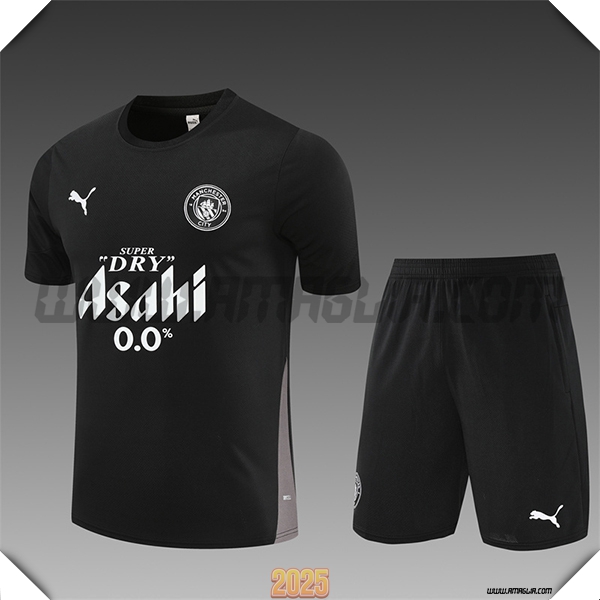 Kit Maglia Allenamento Manchester City Bambino Nero 2025 2026