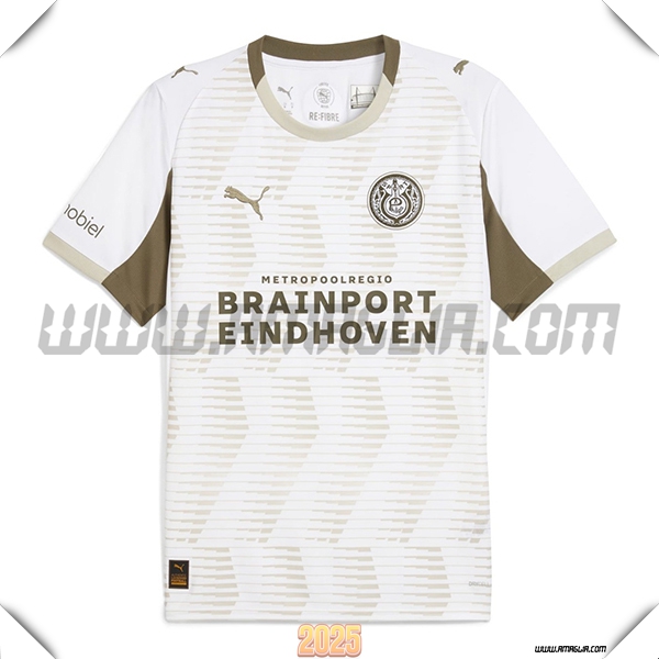 Nuovo Maglia da PSV Eindhoven Terzo 2025 2026 Bianco/Verde esercito