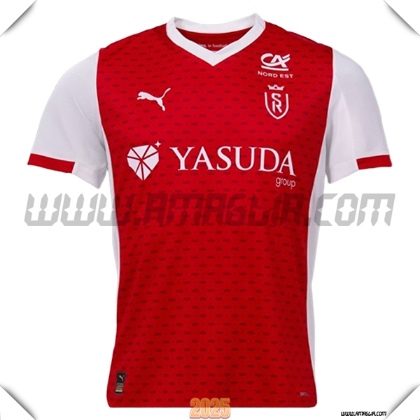 Nuovo Maglia da Stade Reims Prima 2025 2026 Rosso/Bianco