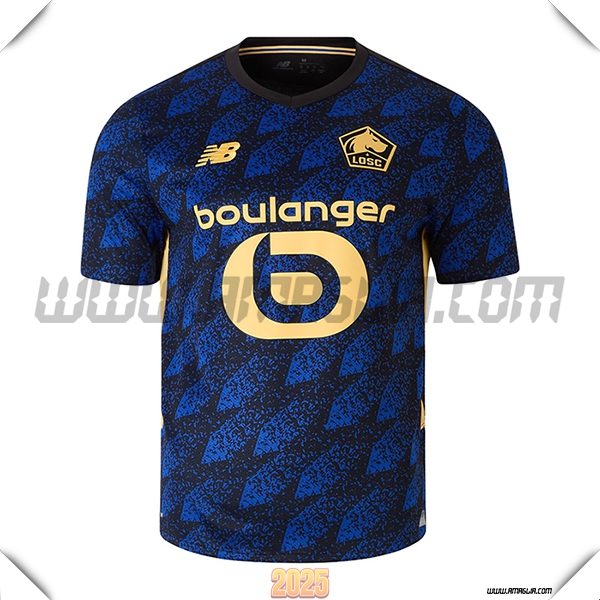 Nuovo Maglia da Lille LOSC Terzo 2025 2026 Blu/Nero