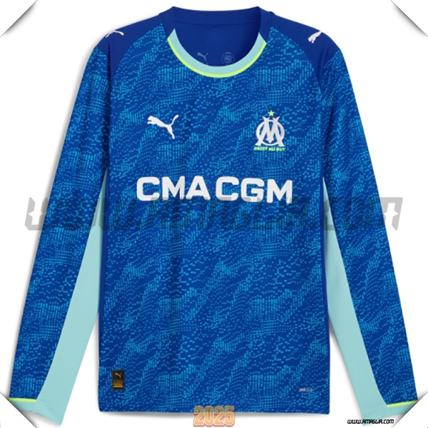 Nuovo Maglia da Marsiglia OM Maniche lunghe Terzo 2025 2026 Blu