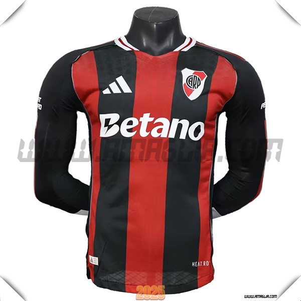 Seconda Maglia Calcio River Plate Maniche lunghe 2025 2026 Rosso/Nero